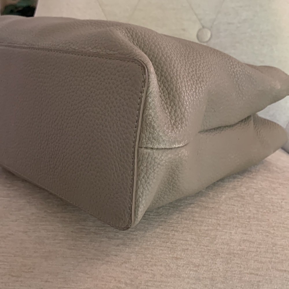 Genuine Leather Shoulder Bag with Chain Strap in Grey by 14th & Union Nordstrom - Picture 9 of 10